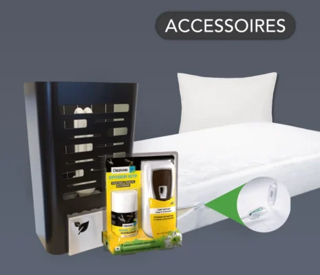 Accessoires anti-nuisibles : diffuseur automatique d'insecticide, housse anti-punaises de lit, piège.