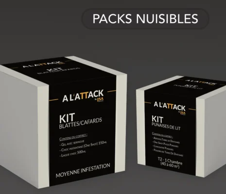 Kits anti-nuisibles : blattes/cafards et punaises de lit. Solutions complètes pour infestations moyennes.