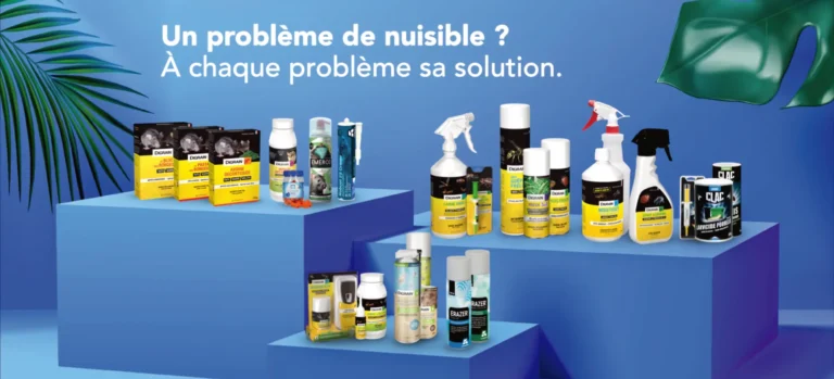 Produits anti-nuisibles Digrain, Armosa et Clac pour rats, souris, guêpes, frelons, moustiques et autres insectes rampants et volants.